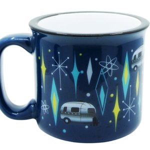 Camp Casual Cup, Coffee Mug, 15 Ounce Capacity, With Handle, Vintage Blues Design, Blue, Ceramic, Dishwasher/ Microwave Safe, Single – CC-004VB