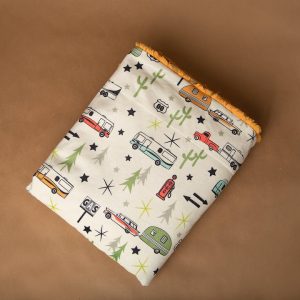 Camp Casual Blanket, The Throw, 60 Inch Length X 50 Inch Width, Polyester, Soft Pumpkin Road Trip Design, Machine Washable – CC-005RT