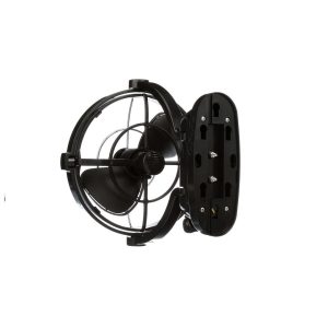 Caframo Fan, Sirocco II, 7 Inch, 3 Speed, Cabin Type, 12 Volt or 24 Volt, Black, Push Button Control, 360 Degree Rotation, Gimbal Design – 7010CABBX