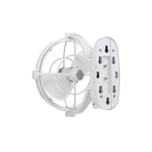 Caframo Fan, Sirocco II, 7 Inch, 3 Speed, Cabin Type, 12 Volt or 24 Volt, 2.7 Pounds, White, Push Button Control, 360 Degree Rotation – 7010CAWBX