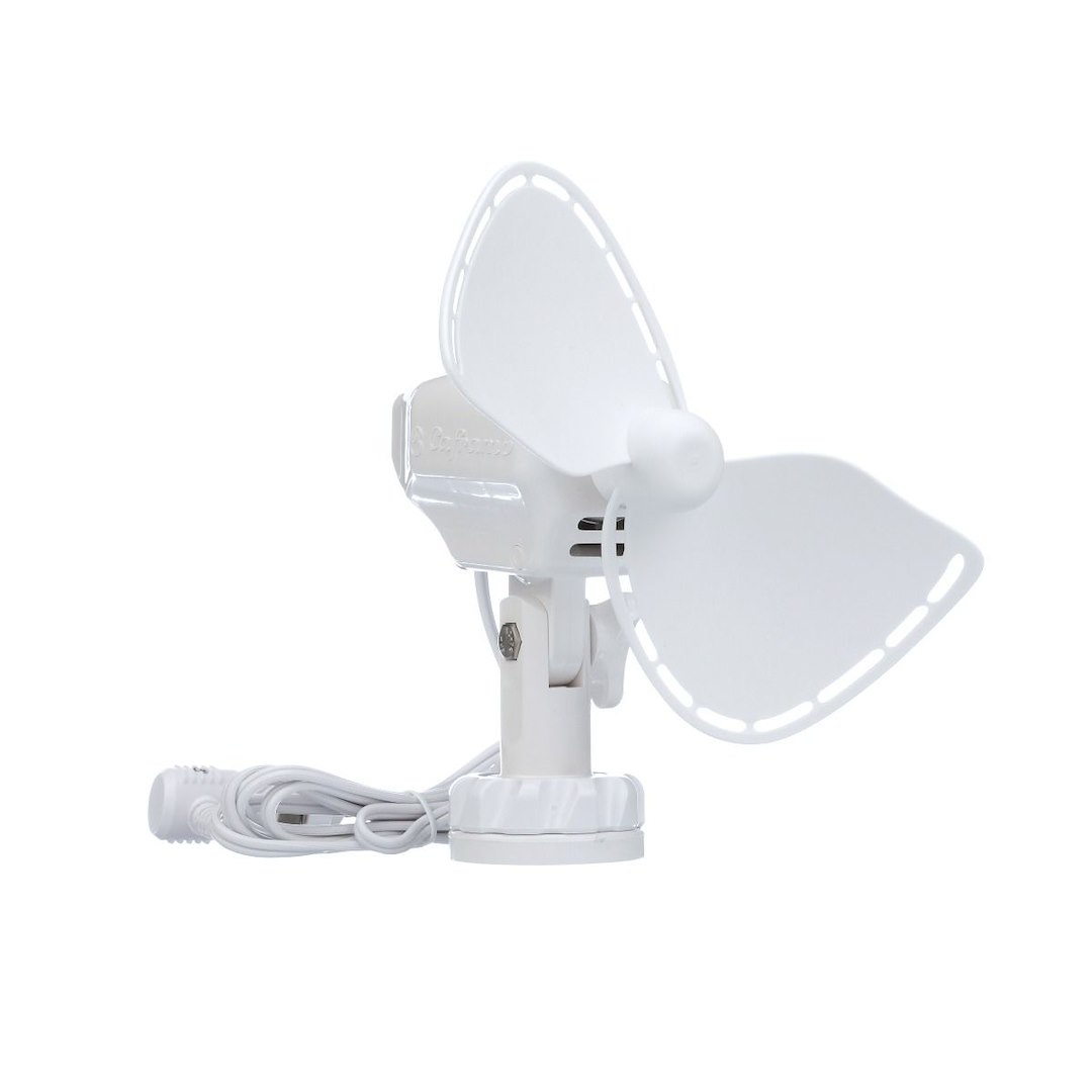 Caframo Fan, Ultimate™, 7 Inch, 2 Speed, Cabin Type, 24 Volt, White, Adjustable Tilting Head, Lighter Plug – 747CA24WCS