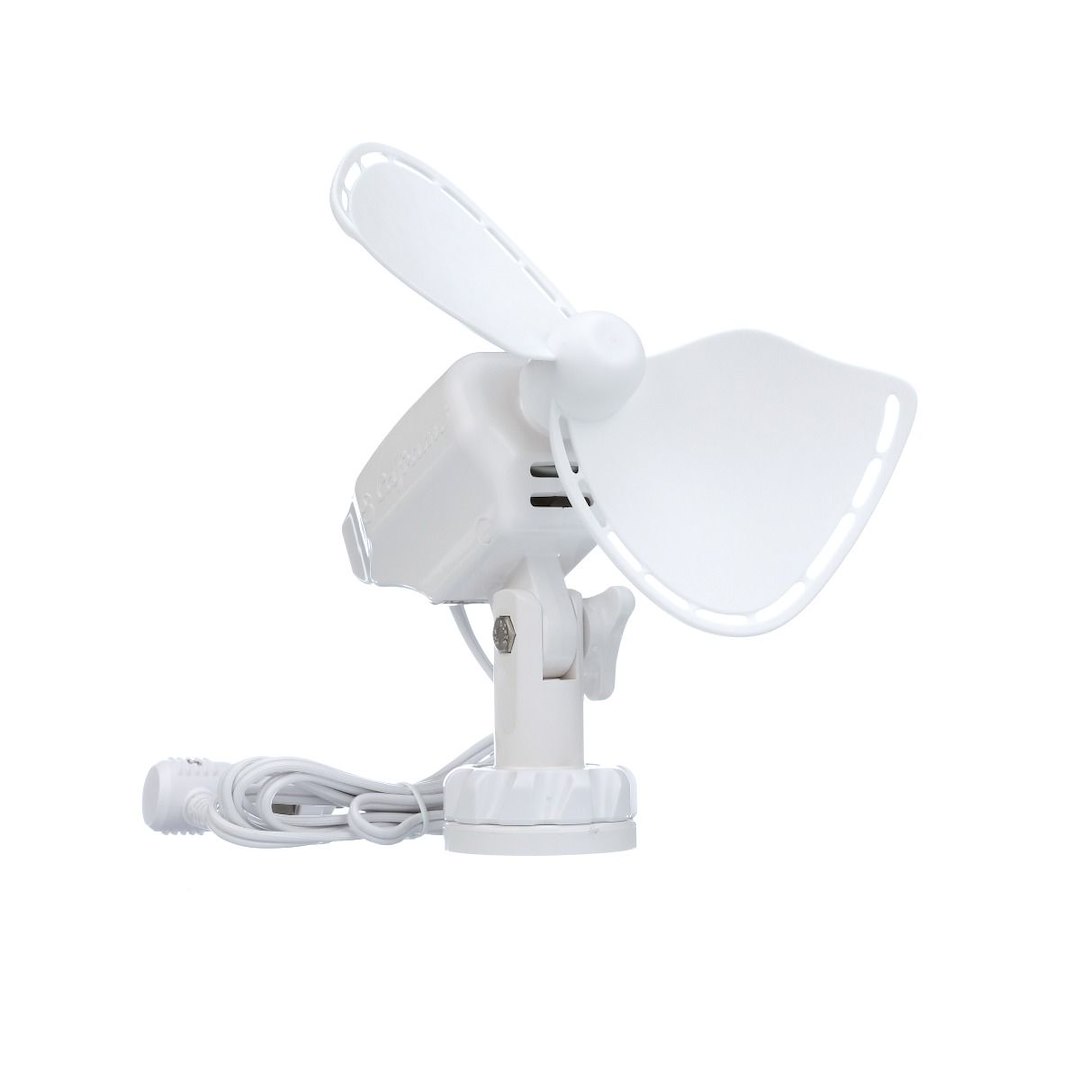 Caframo Fan, Ultimate™, 7 Inch, 2 Speed, Cabin Type, 24 Volt, White, Adjustable Tilting Head, Lighter Plug – 747CA24WCS