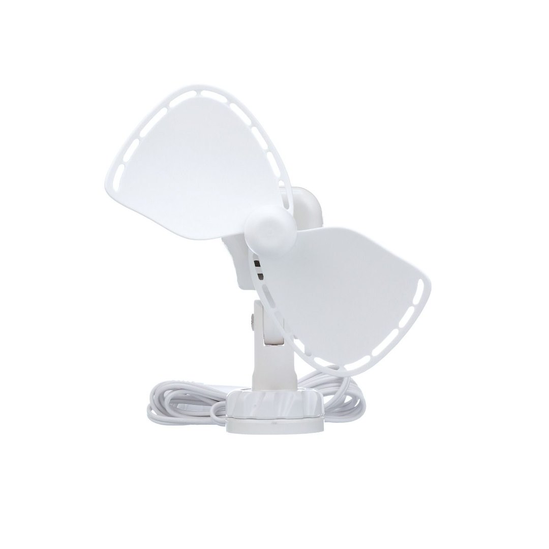 Caframo Fan, Ultimate™, 7 Inch, 2 Speed, Cabin Type, 24 Volt, White, Adjustable Tilting Head, Lighter Plug – 747CA24WCS