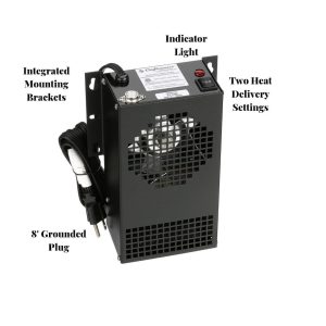 Caframo Space Heater, Used to Keep Contents of Equipment Cabinets Working Even IN Extreme Cold Weather Situations, Pre-Set Thermostat – 9421CABBX