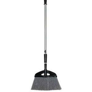 Carrand Broom, Expandable Outdoor Type, 51 Inch Overall Length, Gray Bristle, 38 Inch Length Handle, Steel Handle – 67613