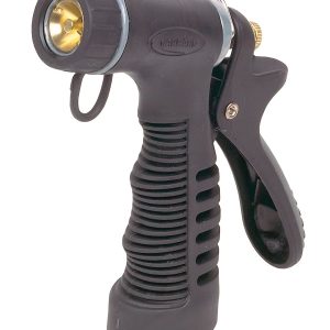 Carrand Garden Hose Nozzle, Insulated Trigger Nozzle, 1/2 Inch Inlet, Black, Thermoplastic Rubber/ Aluminum – 90016