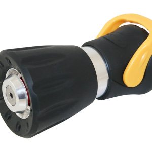 Carrand Garden Hose Nozzle, Fire Hose Nozzle, 1/2 Inch Inlet, 40 Feet Length Spray, Black, Thermoplastic Rubber/ Aluminum/ Polypropylene – 90051