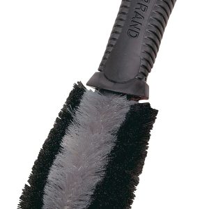 Carrand Wheel Brush, Grip Tech ™, Deluxe Double Bristle Loop, Rubber Handle, Single – 92010