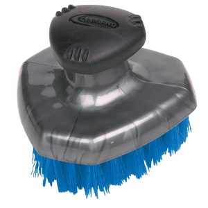 Carrand Tire Cleaning Brush, Grip Tech ™, Blue Bristle, 5 Inch Overall Length, Blue PVC Bristle, Rubber Handle – 92014