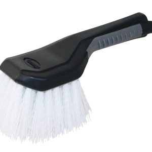 Carrand Tire Cleaning Brush, Grip Tech ™, White Bristle, 10-1/4 Inch Overall Length, White Polypropylene Bristle, Rubber Handle – 93036