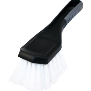 Carrand Tire Cleaning Brush, Grip Tech ™, White Bristle, 10-1/4 Inch Overall Length, White Polypropylene Bristle, Rubber Handle – 93036