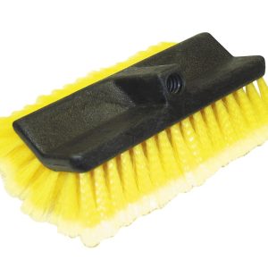 Carrand Car Wash Brush, 10 Inch Length X 6 Inch Width Brush Head, Polypropylene Handle, Threaded Connection, Yellow PVC Soft Bristle – 93086