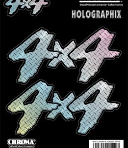 Chroma Decal Decal, 4 X 4 Diamond Plate Logo, Holographic, Self Adhesive – 24112