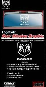 Chroma Decal Window Graphics, Dodge Logo, 11 Inch Length X 12 Inch Height, Vinyl, Peel and Stick, White Color, Self Adhesive – 4300