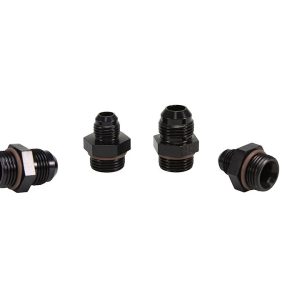 Comp Cams Fuel Injector Rail, Anodized, Red, Billet Aluminum, Set of 2, With Black Anodized -8 AN Fittings, O-Rings – 146028-KIT