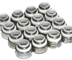 Comp Cams Valve Stem Seal, Positive Stop, Teflon, 3/8 Inch Valve Stem Diameter, 0.530 Inch Guide Outside Diameter, Set of 16 – 505-16