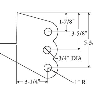 Comp.eng/Mor Ladder Bar Bracket, Cross Member Bracket, 3/16 Inch Steel, 3/4 Inch Rod End Mounting Holes, Single – C3409