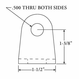 Comp.eng/Mor Four Link Suspension Diagonal Link Bracket, Mild Steel, 3/4 Inch Mounting Hole, 1/2 Inch Rod End Hole, Single – C3423