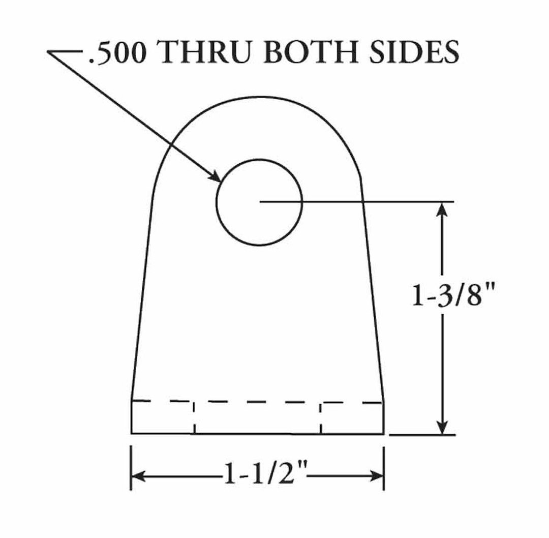 Comp.eng/Mor Four Link Suspension Diagonal Link Bracket, Mild Steel, 3/4 Inch Mounting Hole, 1/2 Inch Rod End Hole, Single – C3423