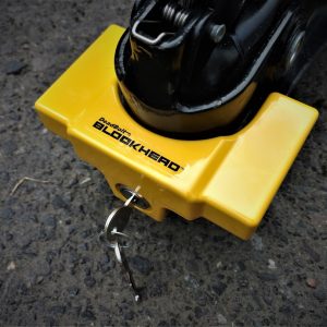 C.t. Johnson Trailer Coupler Lock, Fits 1-7/8 Inch and 2 Inch Lip Engaging Trigger Style Couplers, 3-3/4 Inch Lip Width, Yellow – TCL1-YL