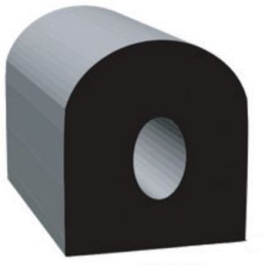 Clean Seal Door Window Channel Seal, D-Type, Mounts with Rubber Based Adhesive, 1/2 Inch Width X 1/2 Inch Thickness X 50 Foot Length – 104H3-50