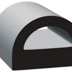 Clean Seal Door Window Channel Seal, D-Type, Mounts with Acrylic Based Adhesive, 3/4 Inch Width X 0.592 Inch Thickness X 50 Foot Length – 125H2-50