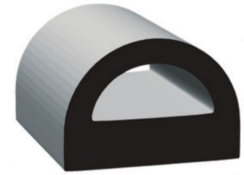 Clean Seal Door Window Channel Seal, D-Type, Mounts with Acrylic Based Adhesive, 3/4 Inch Width X 0.592 Inch Thickness X 50 Foot Length – 125H2-50