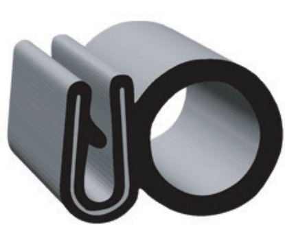 Clean Seal Door Window Channel Seal, U-Channel Type, Clip-On with Side Bulb, 1 Inch Width X 5/8 Inch Thickness X 50 Foot Length – G7056-50