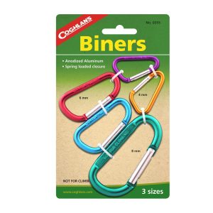 Coghlan’s Carabiner, Straight Gate, D Shape, Two 4 Millimeter/ Two 6 Millimeter/ 8 Millimeter Link Diameter, Assorted Colors, Anodized Aluminum – 0355