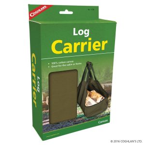 Coghlan’s Log Carrier, Forest Green, Polyethylene with Polyester Webbing Straps – 1770