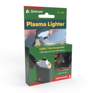 Coghlan’s Lighter, Electronic Current Plasma Arc, Rechargable Lithium Battery, Windproof Single Arc, Rubberized Coating – 2360