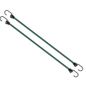 Coghlan’s Bungee Cord, Multi-Strand Rubber Cord, Two 20 Inch Length, Plastic Coated Hooks, Green – 2412