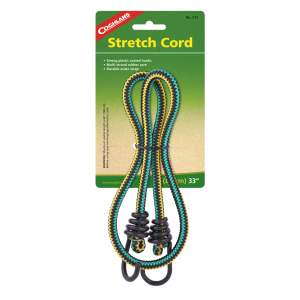 Coghlan’s Bungee Cord, Cotton Covered Multi-Strand Rubber Cord, 33 Inch Length, Plastic Coated Hooks, Assorted Colors – 513
