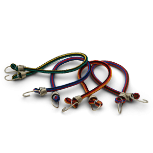 Coghlan’s Bungee Cord, Cotton Covered Multi-Strand Rubber Cord, Four 10 Inch Length, Plastic Coated Hooks, Assorted Colors – 516