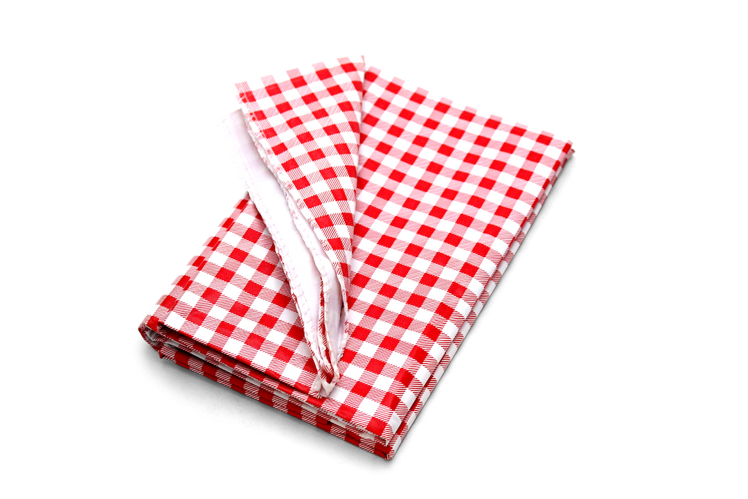 Coghlan’s Tablecloth, Rectangular, 54 Inch Width X 72 Inch Length, Red and White Checkered, Polyethylene, Without Bench Covers – 7920