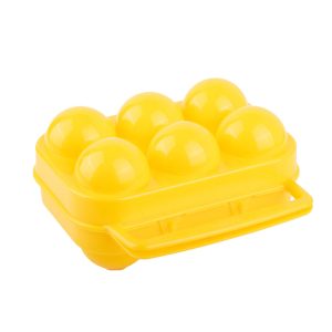Coghlan’s Egg Holder, Holds 6 Eggs, Yellow, Plastic, With Carrying Handle – 812A