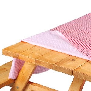 Coghlan’s Tablecloth, Rectangular, 54 Inch Width X 84 Inch Length, Red and White Checkered, Polyethylene – 9155