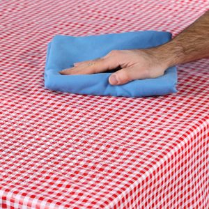 Coghlan’s Tablecloth, Rectangular, 54 Inch Width X 84 Inch Length, Red and White Checkered, Polyethylene – 9155