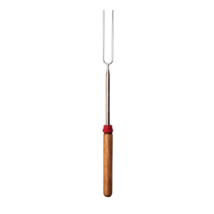 Coghlan’s Campfire Roasting Fork, Extendable Up to 34 Inch Length, Holds Up to 1 Hot Dogs, Chrome Plated Steel Fork with Wooden Handle – 9670