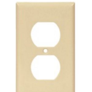 Cooper Wire Receptacle Cover, Arrow Hart, For Duplex Receptacle, 1 Gang, Ivory, Thermoset Plastic – 2132V-BOX
