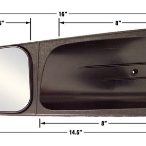 Cipa Exterior Towing Mirror, Slide on, 4-1/2 X 5-1/8 Inch Mirror, Non-Extendable, Glass Manual Adjust, Without Turn Signal Indicator – 10200