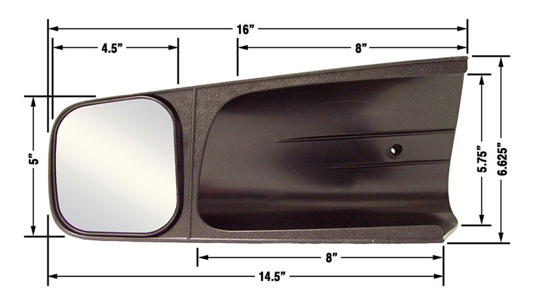 Cipa Exterior Towing Mirror, Slide on, 4-1/2 X 5-1/8 Inch Mirror, Non-Extendable, Glass Manual Adjust, Without Turn Signal Indicator – 10200