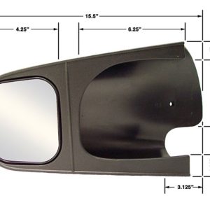 Cipa Exterior Towing Mirror, Slide on, 4-1/2 X 5-1/8 Inch Mirror, Non-Extendable, Glass Manual Adjust, Without Turn Signal Indicator – 10500