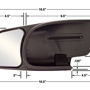 Cipa Exterior Towing Mirror, Slide on, 4-1/4 X 5-3/4 Inch Mirror, Non-Extendable, Glass Manual Adjust, Without Turn Signal Indicator – 10800