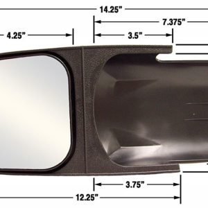 Cipa Exterior Towing Mirror, Slide on, 4-1/2 X 5-1/8 Inch Mirror, Non-Extendable, Glass Manual Adjust, Without Turn Signal Indicator – 11000