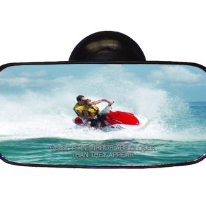 Cipa Interior Rear View Mirror, Convex, Rectangular, 4 Inch X 8 Inch, Black, Suction Cup Mounting – 11050