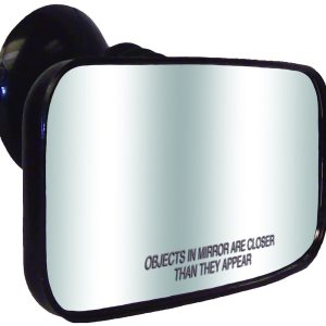 Cipa Interior Rear View Mirror, Convex, Rectangular, 4 Inch X 8 Inch, Black, Suction Cup Mounting – 11050