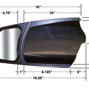 Cipa Exterior Towing Mirror, Slide on, 4-1/4 X 5-3/4 Inch Mirror, Non-Extendable, Glass Manual Adjust, Without Turn Signal Indicator – 11300