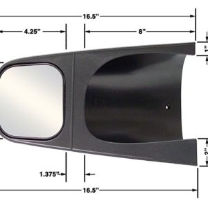 Cipa Exterior Towing Mirror, Slide on, 4-1/2 X 5-1/8 Inch Mirror, Non-Extendable, Glass Manual Adjust, Without Turn Signal Indicator – 11600