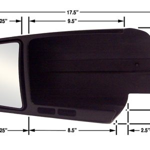 Cipa Exterior Towing Mirror, Slide on, 4-1/4 X 6-3/4 Inch Mirror, Non-Extendable, Glass Manual Adjust, Without Turn Signal Indicator – 11801